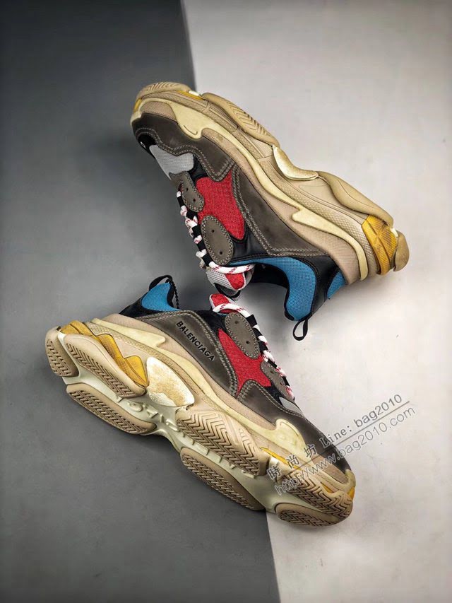 Balenciaga經典款男女鞋 巴黎世家頂級版本Triple-S 17老爹鞋 Balenciaga情侶款老爹鞋  hdbl1229